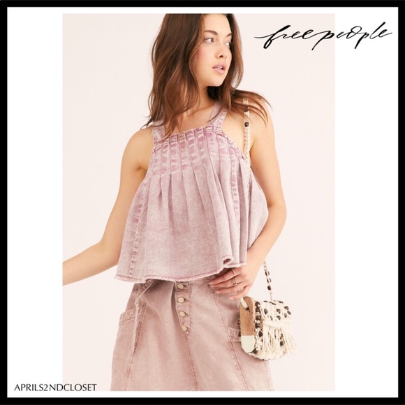 FREE PEOPLE BOHO FLOWY TANK TOP CROP BABYDOLL A2C - Picture 10 of 12